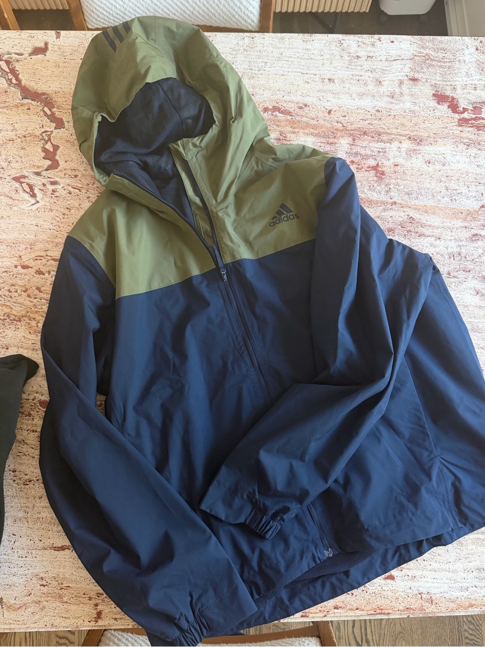 Adidas Primegreen Army Green and Navy Outdoor Zip Waterproof Jacket